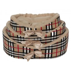 Лежанка овальная для кошек ДиАнКари, цвет Burbery, разные размеры Лежанка овальная для кошек ДиАнКари, цвет Burbery, разные размеры