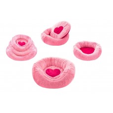 Redplastic Лежак ZooM круглый пухлый NORKA с подуш (розпушмех + малинвелюрмех с/пух + периотек)