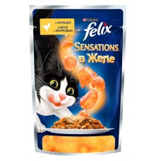 Felix Sensations - влажный корм кусочки в желе для кошек, курица и морковь (85 гр.) Felix Sensations - влажный корм кусочки в желе для кошек, курица и морковь (85 гр.)