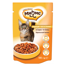 Мнямс паучи для взрослых кошек с курицей в соусе, идеальный баланс, 100 г (арт. DAI702280)
