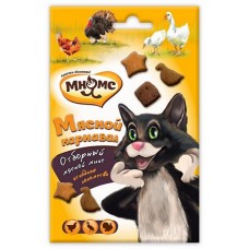 Мнямс Микс Мясной карнавал - аппетитное сухое лакомство для котов с уткой, курицей и индейкой 50 гр.