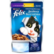 Felix Аппетитные кусочки двойная вкуснятина - паучи для кошек со вкусом ягненка и курицы в желе (85 гр.) Felix Аппетитные кусочки двойная вкуснятина - паучи для кошек со вкусом ягненка и курицы в желе (85 гр.)