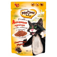 Мнямс Кот Федор - паучи для взрослых кошек Мясной карнавал (утка, индейка, курица) 100 г, (арт. DAI703096) Мнямс Кот Федор - паучи для взрослых кошек Мясной карнавал (утка, индейка, курица) 100 г, (арт. DAI703096)