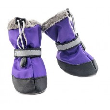 Утепленная обувь для собак фиолетового цвета, мех+п/э, 3х-сл.подошва (2 ботинка) Дарелл Утепленная обувь для собак фиолетового цвета, мех+п/э, 3х-сл.подошва (2 ботинка) Дарелл