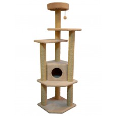 Когтеточка-игровой комплекс Торнадо, мех и сизаль (выс. 1,80 м, шир. 50 см)  