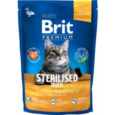 Brit Premium Cat Sterilised Duck - сухой корм для кастрированных котов и стерилизованных кошек, утки