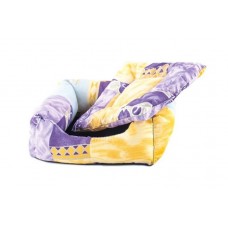 Redplastic Лежак квадратный пухлый для собак 51*51*17 см. с подушкой (хлопок разноцв.,синтепух+периотек) (арт. 9113)