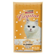 Super Benek Crystal Flowers - силикагелевый впитывающий наполнитель с цветочным ароматом МЕЛКИЙ