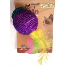 Hangyi Pet Supplies Игрушка для кошек Шарик фиолетовый 16 см, сизаль Hangyi Pet Supplies Игрушка для кошек Шарик фиолетовый 16 см, сизаль