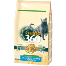 Gusto 360 сухой корм для взрослых кошек с лососем,тунцом и овощами Gusto 360 сухой корм для взрослых кошек с лососем,тунцом и овощами
