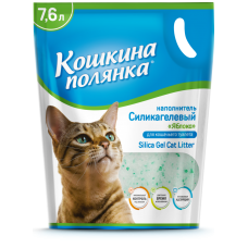 Кошкина полянка впитывающий силикагелевый наполнитель с ароматом яблока