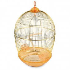 Клетка для птиц круглая Triol, золото, 76,5*48 cм. (арт. ТР 50611015) Клетка для птиц круглая Triol, золото, 76,5*48 cм. (арт. ТР 50611015)