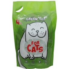For Cats силикагелевый наполнитель с ароматом зеленого чая впитывающий