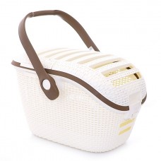 Переноска для собак и кошек кремово-коричневая, 51x38x33 см