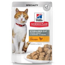 Hills Science Plan Young Adult Sterilised Chicken - влажный корм для стерилизованных кошек со вкусом курицы (85 гр.) пауч (арт. 603992) Hills Science Plan Young Adult Sterilised Chicken - влажный корм для стерилизованных кошек со вкусом курицы (85 гр.) пауч (арт. 603992)