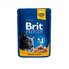 Brit Пауч (пресервы) для кошек Salmon & Trout Лосось и форель Brit Пауч (пресервы) для кошек Salmon & Trout Лосось и форель