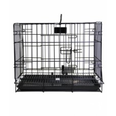 Клетка для животного из металла с поддоном 107x59x79 cм, черного цвета Happy Pet