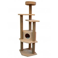 Когтеточка-игровой комплекс Торнадо из меха и джута (выс. 1,80 м, шир. 50 см) Cat House (арт. CH45)