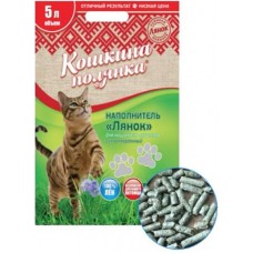 Кошкина полянка впитывающий наполнитель из костры льна Лянок