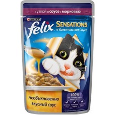 Felix Sensations - паучи для кошек с уткой в соусе с морковью, 85 гр. Felix Sensations - паучи для кошек с уткой в соусе с морковью, 85 гр.