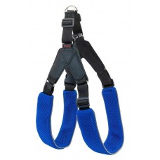 Шлейка текстильная 3х-слойная ZooM серия АРИЯ, натуральная кожа+3D-сетка, синяя