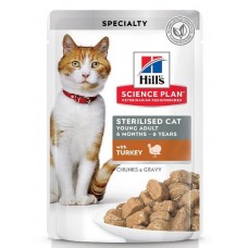 Hill's Feline Young паучи для стерилизованных кошек до 6 лет с мясом индейки (85 гр.) арт. 604013 Hill's Feline Young паучи для стерилизованных кошек до 6 лет с мясом индейки (85 гр.) арт. 604013