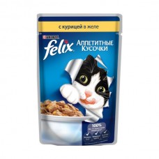 Felix Аппетитные кусочки - корм влажный для кошек с курицей в желе (85 гр.) Felix Аппетитные кусочки - корм влажный для кошек с курицей в желе (85 гр.)
