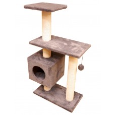 Когтеточка-игровой комплекс Буран из меха и хлопка (выс. 1,06 м, шир. 55 см, гл. 31 см) Cat House (арт. CH40)