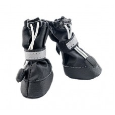 Обувь для собак чёрного цвета, экокожа+полиэстер (2 ботинка) Дарелл Обувь для собак чёрного цвета, экокожа+полиэстер (2 ботинка) Дарелл