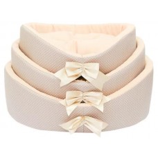 Лежанка овальная бежевая в горошек для собак, ДиАнКари разные размеры Лежанка овальная бежевая в горошек для собак, ДиАнКари разные размеры