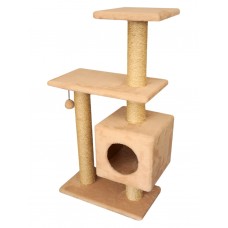 Когтеточка-игровой комплекс Буран из меха и сизаля (выс. 1,06 м, шир. 55 см, гл. 31 см) Cat House (арт. CH38)