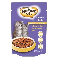 Мнямс паучи для котят с курицей в соусе, рост и развитие, 100 г (арт. DAI702334)