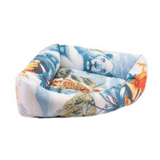 Redplastic Лежак Дарэлл угловой пухлый с подушкой (хлопок разноцветный), синтепух+периотек