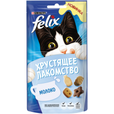 Felix - хрустящее лакомство для взрослых кошек с молоком 60 гр. Felix - хрустящее лакомство для взрослых кошек с молоком 60 гр.