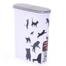 Контейнер для корма Кошка, черно-белый, на 1,5 кг, 4,5 л., 25х10х30 см Контейнер для корма Кошка, черно-белый, на 1,5 кг, 4,5 л., 25х10х30 см