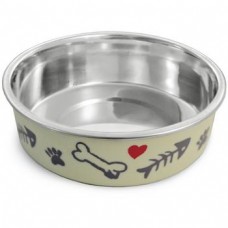 Triol Миска металлическая на резинке Косточки для кошек, 0,25л (арт. ТР 30251035) Triol Миска металлическая на резинке Косточки для кошек, 0,25л (арт. ТР 30251035)