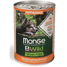 Monge BWild Puppy Junior Duck - Консервированный беззерновой корм для щенков с уткой