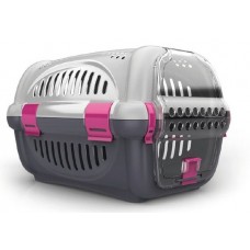 Georplast Переноска Rhino для кошек и собак, пластик, 51 x 34,5 x 33 см (Stirolux), серо-розовая (арт. TYZ 715009) Georplast Переноска Rhino для кошек и собак, пластик, 51 x 34,5 x 33 см (Stirolux), серо-розовая (арт. TYZ 715009)
