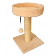 Когтеточка-лежанка (круглая) из меха и сизаля (выс. 55 см, шир. 35 см) Cat House (арт. CH14)