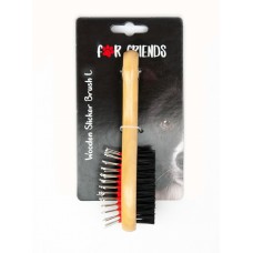 Двустороння щетка с деревянной ручкой For Friends для собак, несколько размеров Двустороння щетка с деревянной ручкой For Friends для собак, несколько размеров