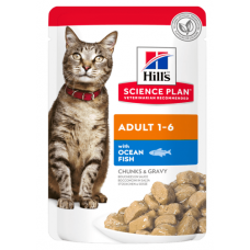 Hill's Science Plan - влажный корм Хиллс для кошек с рыбой (85 гр.) пауч (арт. 604007) Hill's Science Plan - влажный корм Хиллс для кошек с рыбой (85 гр.) пауч (арт. 604007)