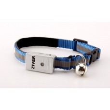 Светящийся ошейник со светосенсором и колокольчиком для собак мелких пород ZIVER-402 (голубой)