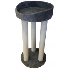 Когтеточка Тренога с лежанкой из меха и хлопка (выс. 85 см, шир. 42 см) Cat House (арт. CH37)